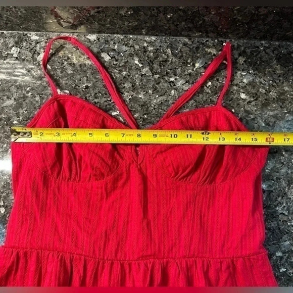 Betsey Johnson | Red Ruffle Fit & Flare Pinup Rockabilly Dress Size L Large - Picture 14 of 15